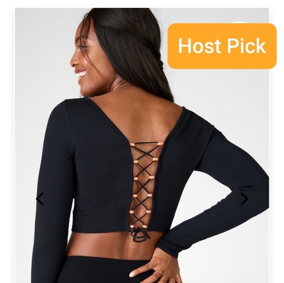 🔮 NWT- Fabletics - NOT ONLINE OR INSTORE - Kinsley Seamless Lace-Up Long Sleeve - Picture 1 of 14